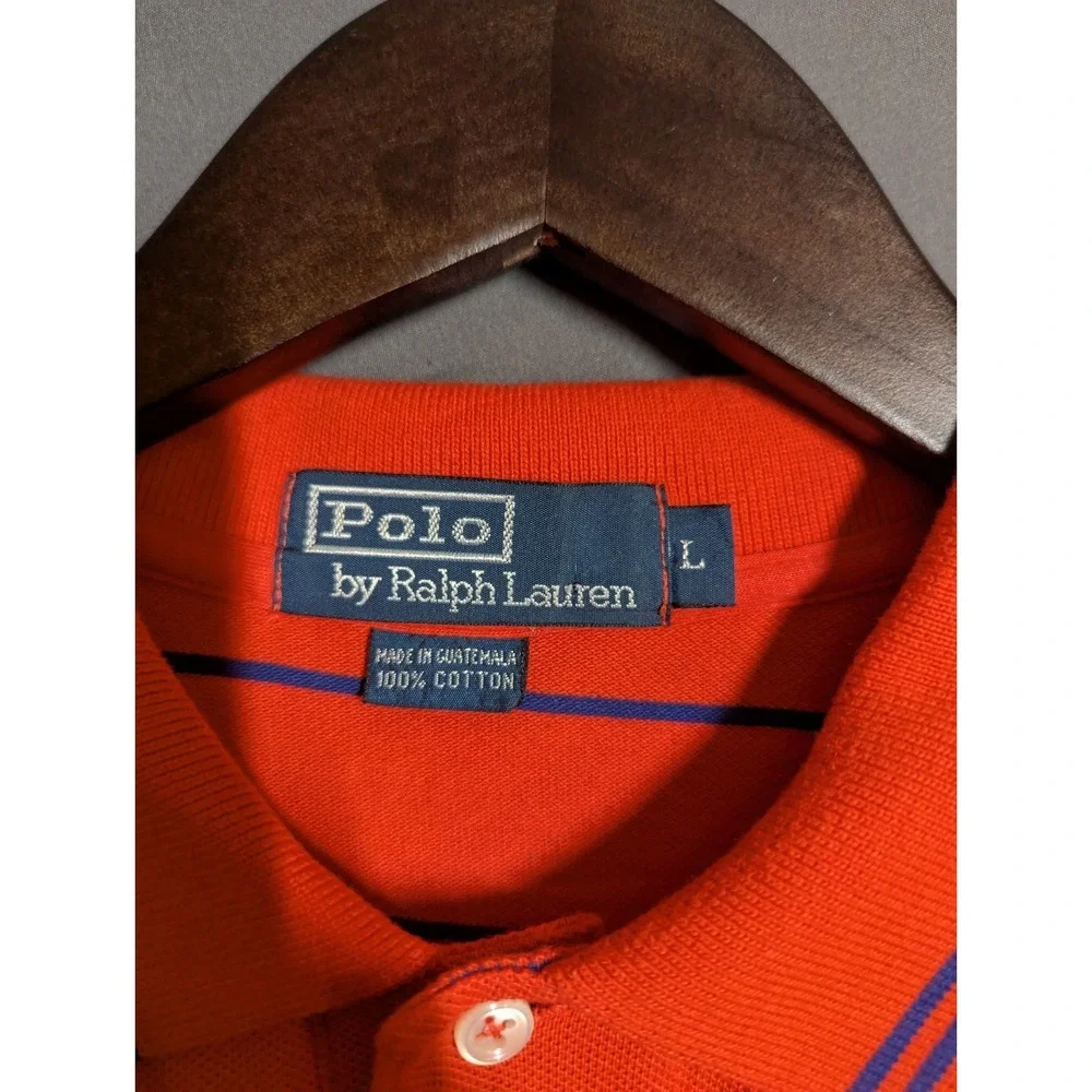 Polo Ralph Lauren Red Striped Polo Shirt Men's L Green Pony Ivy 90's -‎ Y2K VTG